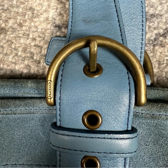 Vtg Y2K Light Blue Suede Leather Coach Purse Shoulder Bag Hobo K3S-9522 - Picture 6 of 6
